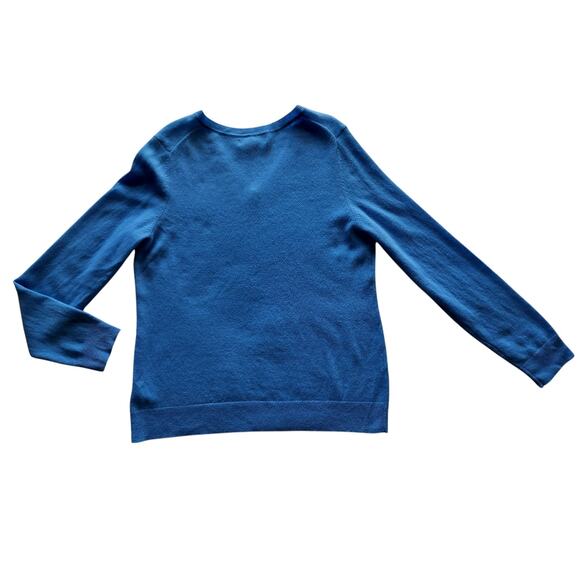 Tahari Women's Blue 100% 2-PLY Cashmere V-Neck Long Sleeve Sweater Size XL - Picture 5 of 11
